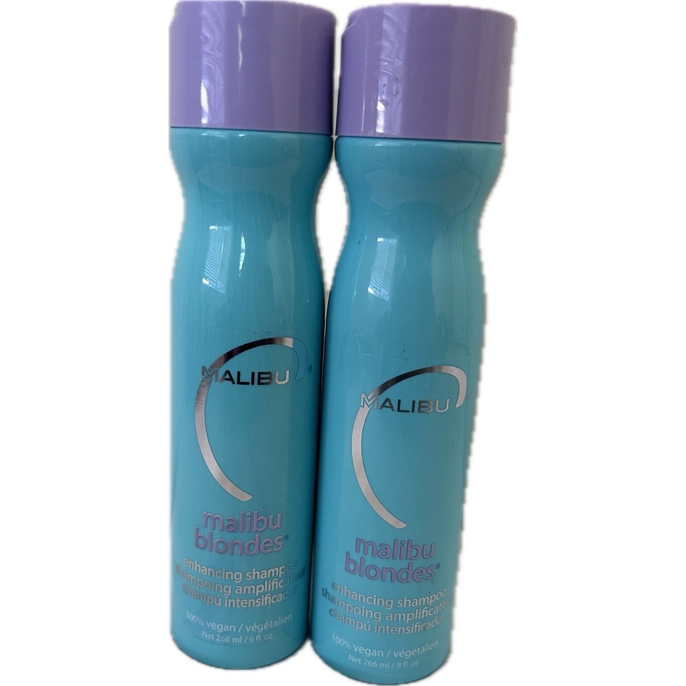 Malibu C Blondes Enhancing Shampoo 100% Vegan 266ml 9oz 2 PACK FREE  SHIPPING